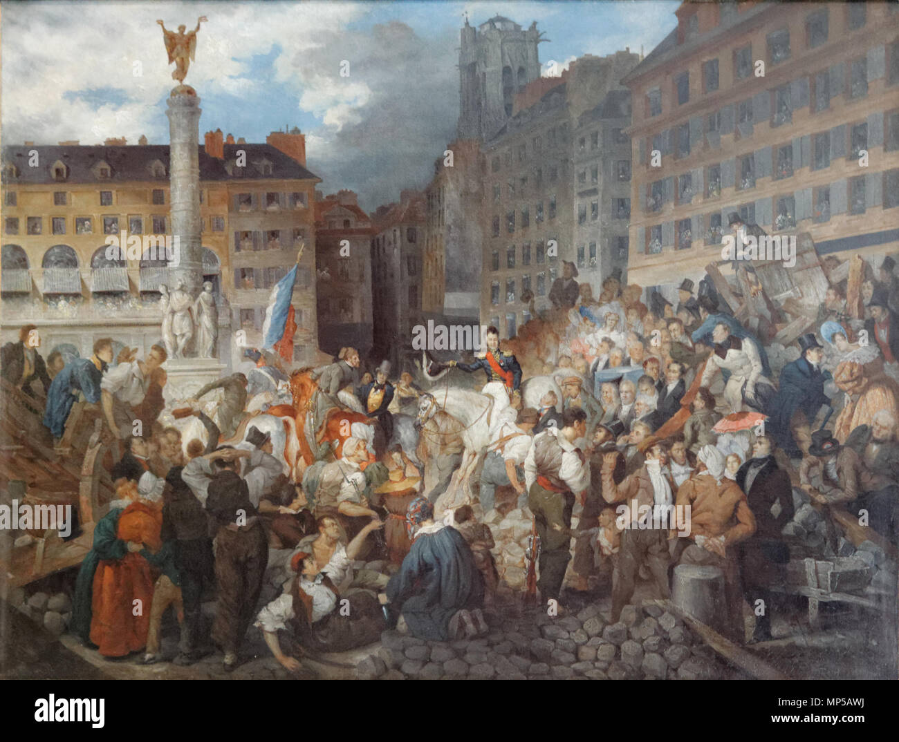 797 Le duc d'Orléans traversant la place du Châtelet, le 31 juillet 1830 da Prosper Lafaye (Carnavalet P 2355) Foto Stock