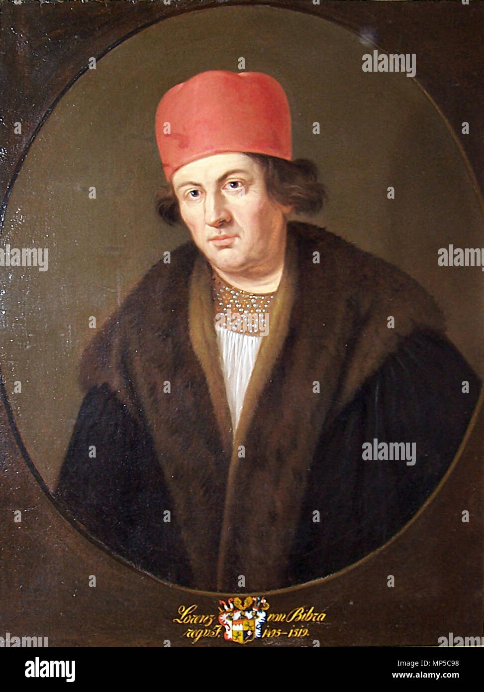 . Portrait des Bischofs Würzburger Lorenz von Bibra, Feste di Marienberg . circa nel XVI secolo. Sconosciuto 818 Lorenz von Bibra Portrait 2 Foto Stock