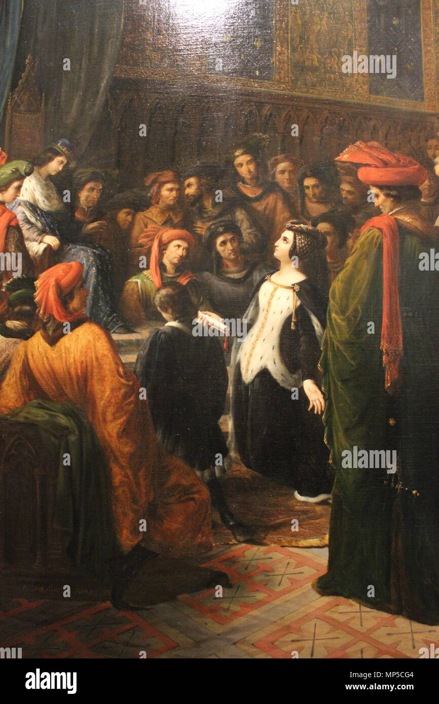 1219 Valentino de Milan implorare la giustizia du Roi Charles VI pour l'assassinat du duc d'Orléans - Alexandre Colin - MBA Lyon 2014 - détail 1 Foto Stock