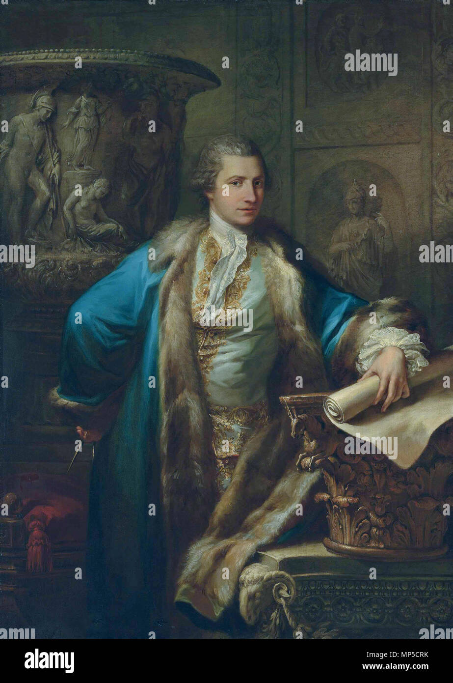 James Adam (1732-1794) *olio su tela *172,8 x 123,2 cm *firmato b.r.: António Zuc... ae fecit Anno 1763 James Adam (1732-1794), da Antonio Zucchi 692 James Adam (1732-1794), da Antonio Zucchi Foto Stock