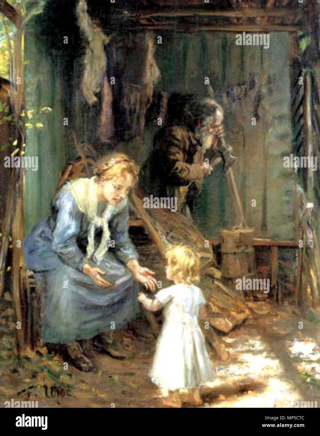 . Inglese: pittura ad olio su tela . Il 5 luglio 2014, 21:45:09. 1175 La Santa Famiglia in officina, 1894 Foto Stock