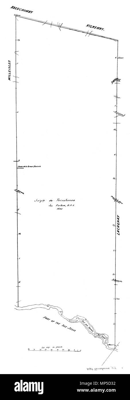 1109 Seigneurie de Terrebonne (sans frontières entre ses suddivisioni) Foto Stock