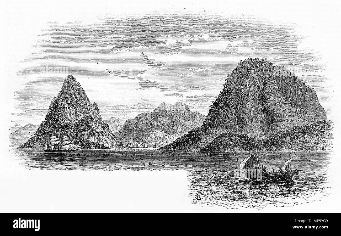 Incisione di chiodi, St Lucia a circa 1880. Da un'incisione originale in La ragazza del proprio magazzino carta 1883. Foto Stock
