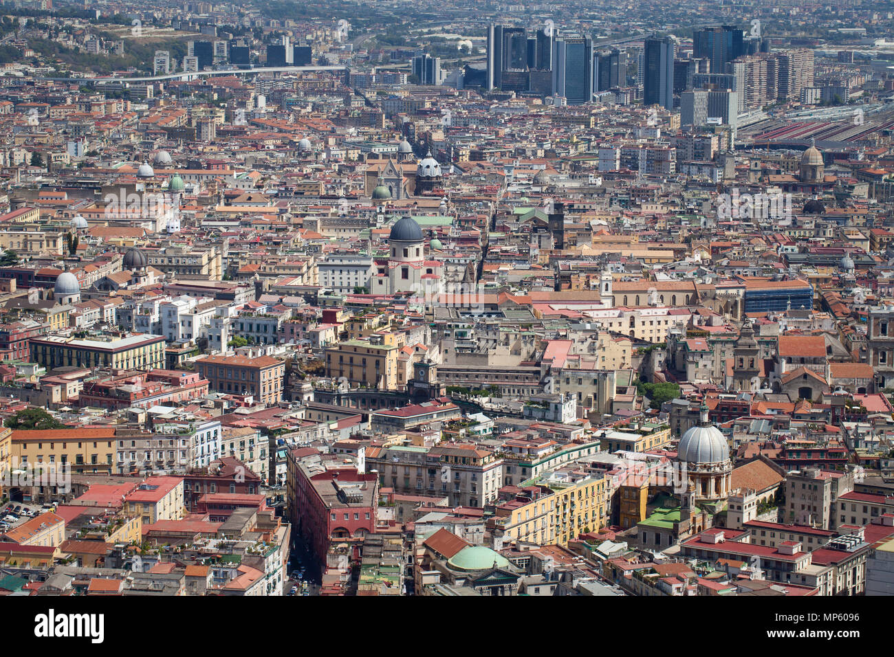 Vista aerea su Napoli da Castel Sant'Elmo, Napoli, 05/09/2017, Italia Foto Stock