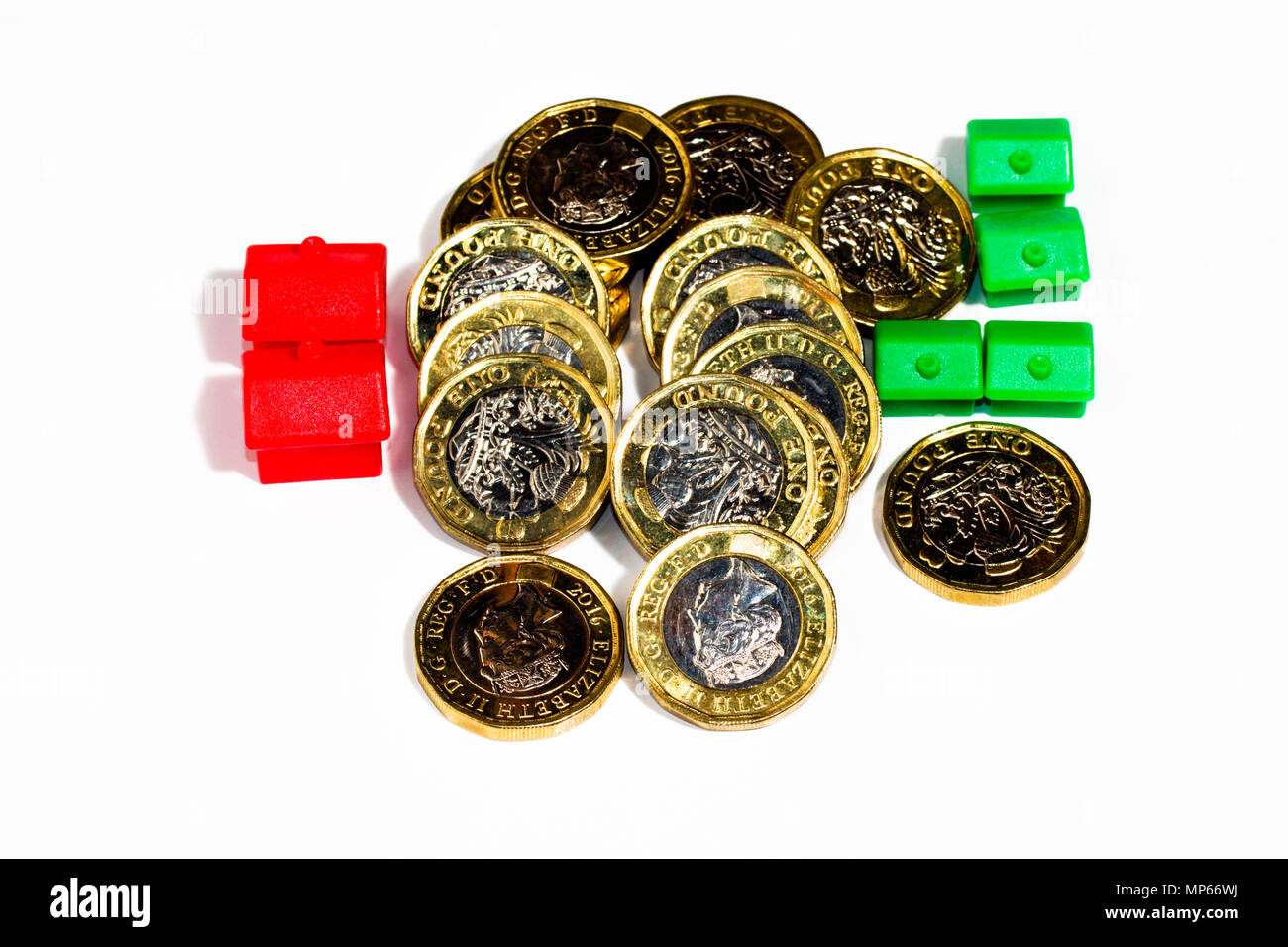 Concetto finanziario foto, REGNO UNITO GBP e case di monopolio Foto Stock