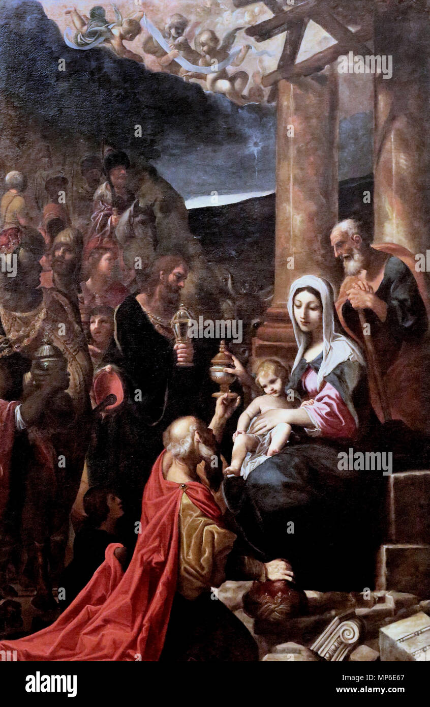 . L Adorazione dei Magi . 1616. Ludovico Carracci (1555-1619) nomi alternativi da Ludovico Carracci Descrizione pittore italiano, affresco pittore e disegnatore Data di nascita e morte 21 aprile 1555 (battezzato) 13 novembre 1619 Luogo di nascita e morte Bologna Bologna sede di lavoro Bologna, Roma competente controllo : Q380553 VIAF: 29596926 ISNI: 0000 0001 2277 8807 ULAN: 500009619 LCCN: N82024033 NLA: 36041066 WorldCat 831 Ludovico Carracci - Adorazione dei Magi Foto Stock