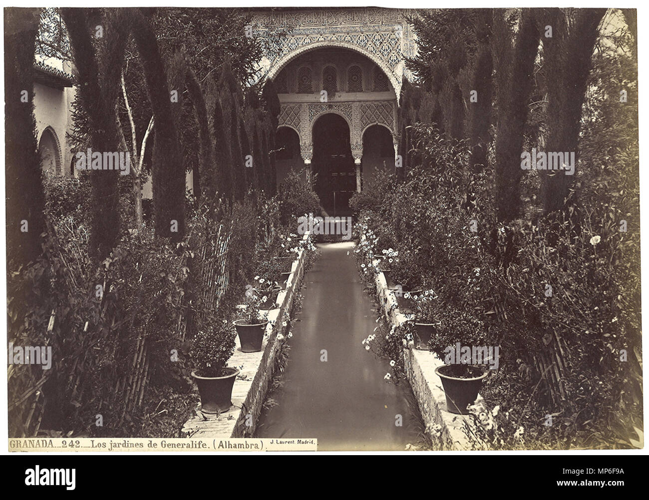 . I giardini di Generalife . Xix secolo. es:J. Laurent 940 Vecchio Generalife Foto Stock