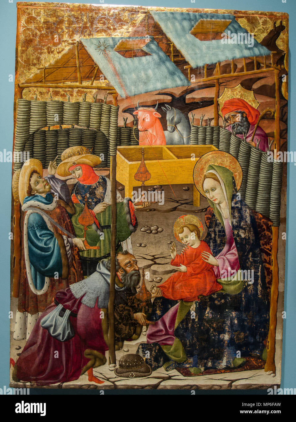 Fotocamere digitali Olympus Natividad . Español: La obra rappresentanouna el nacimiento o la Natividad de Jesucristo. . Xv secolo. 914 Museo Provincial de Zaragoza - PC301783 Foto Stock