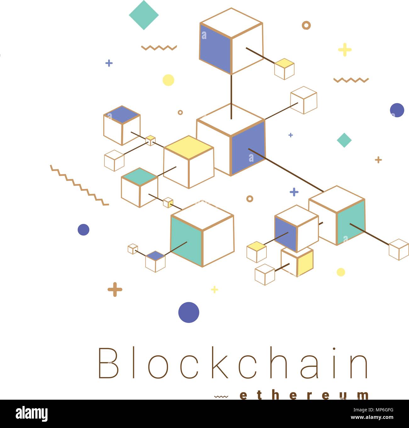 Tecnologia Blockchain concept design illustrazione vettoriale Illustrazione Vettoriale