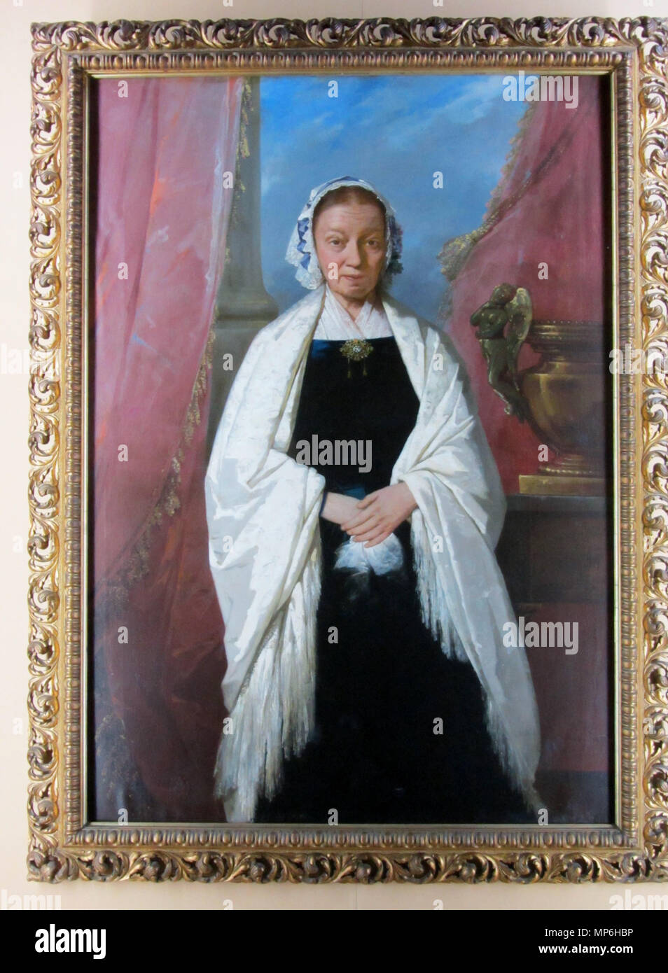 Bárbara Molina Agüero y de Herrera . Retrato de María Josefa Bárbara Molina Agüero (1779), hija del coronel Lucas de Molina y Margarita Agüero Lasar; casada en 1800 con el teniente coronel de Los Reales Ejércitos Miguel de Herrera y Rojas (-1808) . tra 1843 e 1858. 904 Monvoisin Raymond - Barbara Molina y Aguero de Herrera -ost 147x106 CP F01.1 Foto Stock