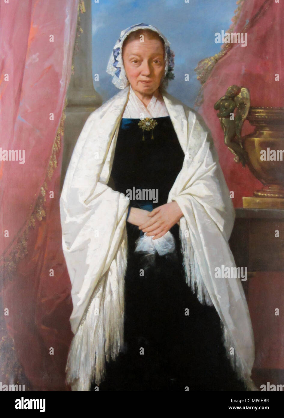 Bárbara Molina Agüero y de Herrera . Retrato de María Josefa Bárbara Molina Agüero (1779), hija del coronel Lucas de Molina y Margarita Agüero Lasar; casada en 1800 con el teniente coronel de Los Reales Ejércitos Miguel de Herrera y Rojas (-1808) . tra 1843 e 1858. 904 Monvoisin Raymond - Barbara Molina y Aguero de Herrera -ost 147x106 CP f02 Foto Stock