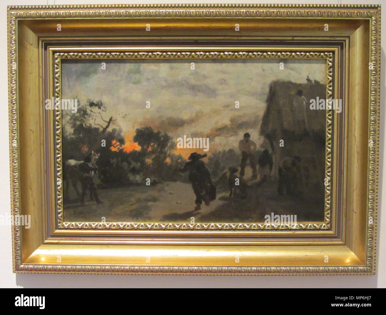 Incendio en el Bosque prima di 1912. 813 Lira, Pedro - Incendio en el Bosque -osm 24.5x38 -incorniciato Foto Stock