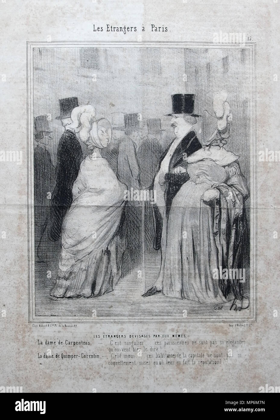 Fotocamere digitali Olympus 796 Le Charivari, n. 15., Les Etrangers à Paris, Honoré Daumier Foto Stock