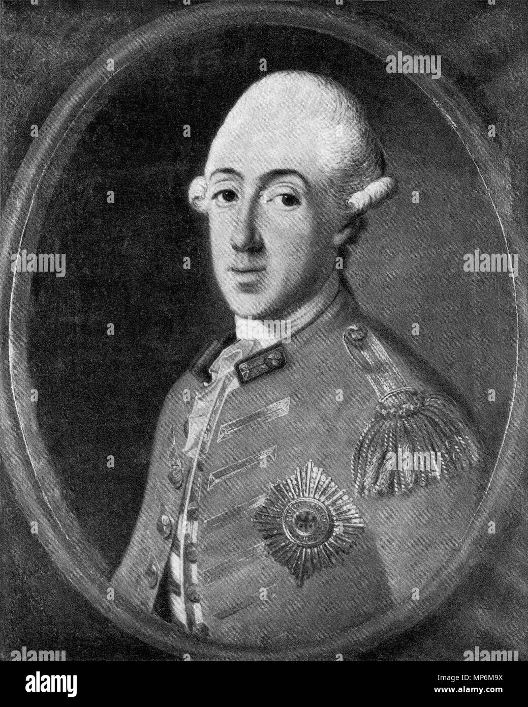 . Deutsch: Johann Heinrich Christian Franke (?), Prinz Leopold Friedrich Franz von Anhalt-Dessau (1740-1817). Öl auf Leinwand, 69 x 56 cm. Tra il 1756 e il 1757. ritrattista: Johann Heinrich Christian Franke file: James Steakley 1029 Prinz Leopold Friedrich Franz von Anhalt-Dessau (Franke) Foto Stock