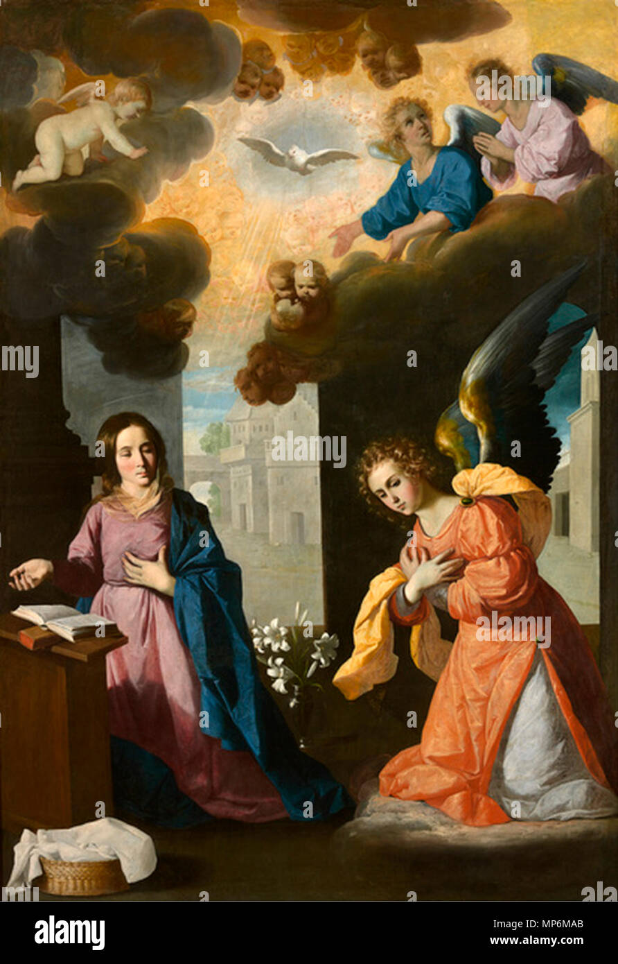 782 La Anunciación, por Francisco de Zurbarán Foto Stock