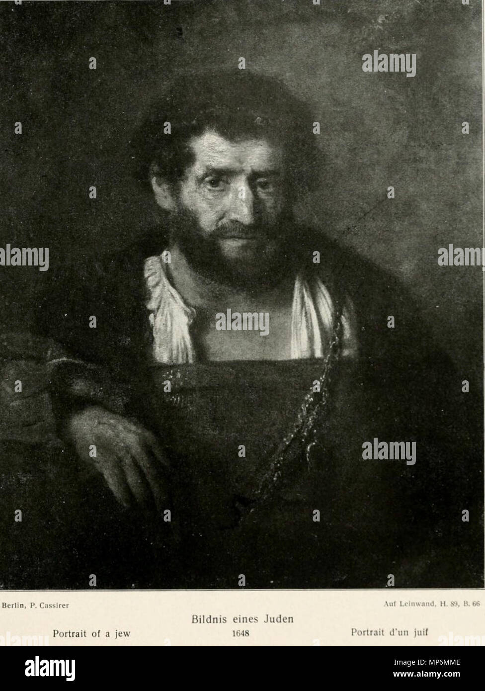 Inglese: Ritratto di un ebreo 1648. 1049 Rembrandt - Uomo con rimosse chemise Foto Stock