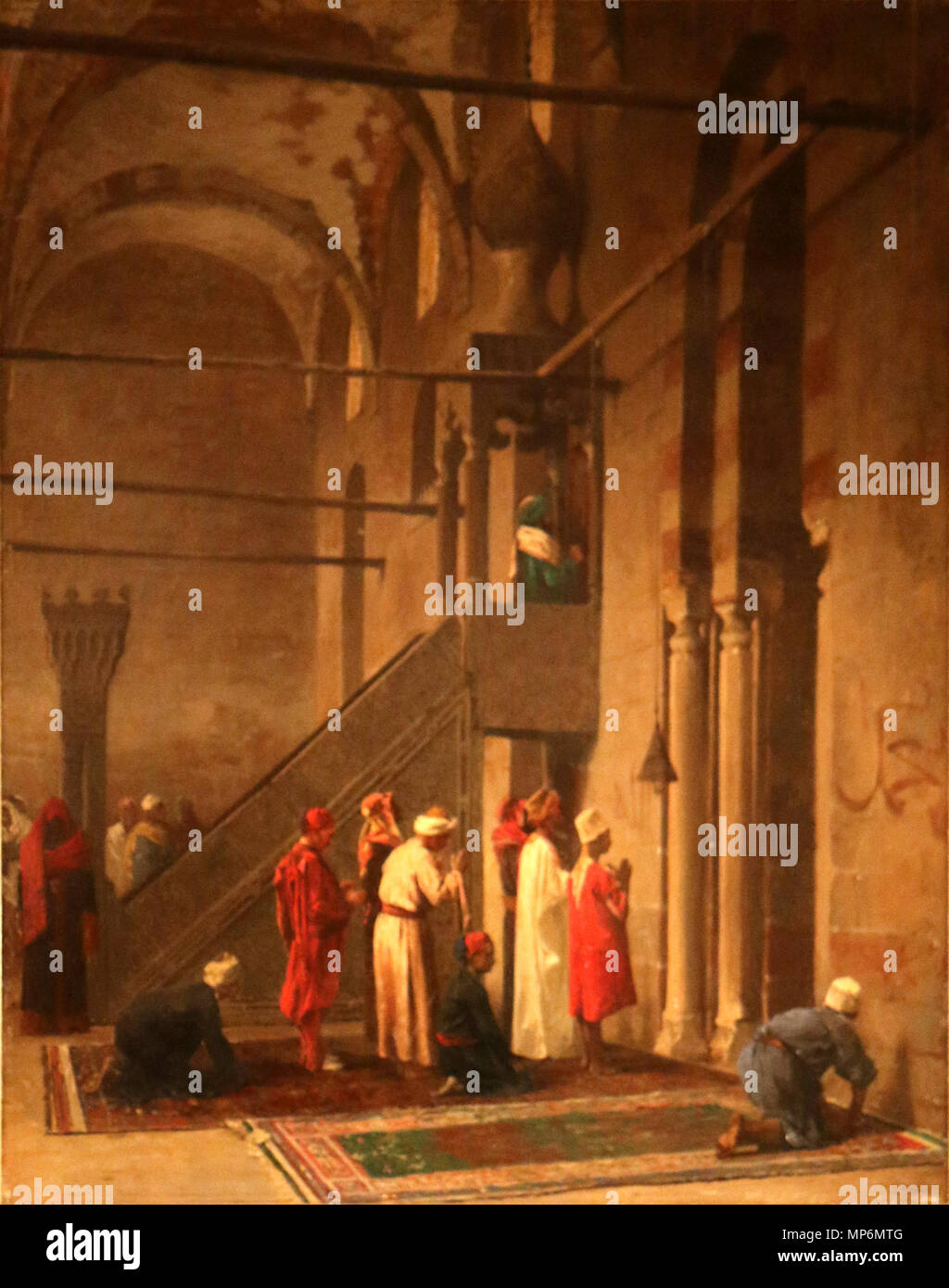 823 Louis Mouchot - Prière devant le mirhâb Foto Stock