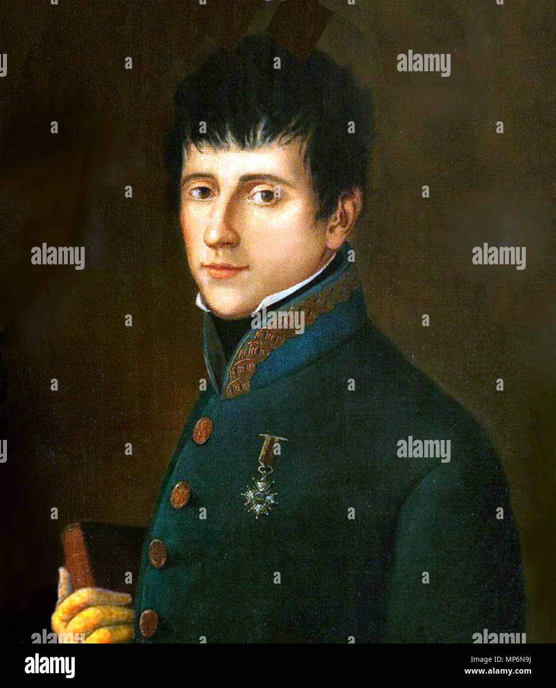 . Español: Retrato de Rafael del Riego (1785-1823) Русский: Рафаэ́ль дель Рие́го-и-Ну́ньес (исп. Rafael del Riego y Flórez, 9 Апреля 1784 - 7 ноября 1823) был испанским генералом и либеральным политиком. giro di 18/19secolo. Unknown 1038 Rafael Riego Foto Stock