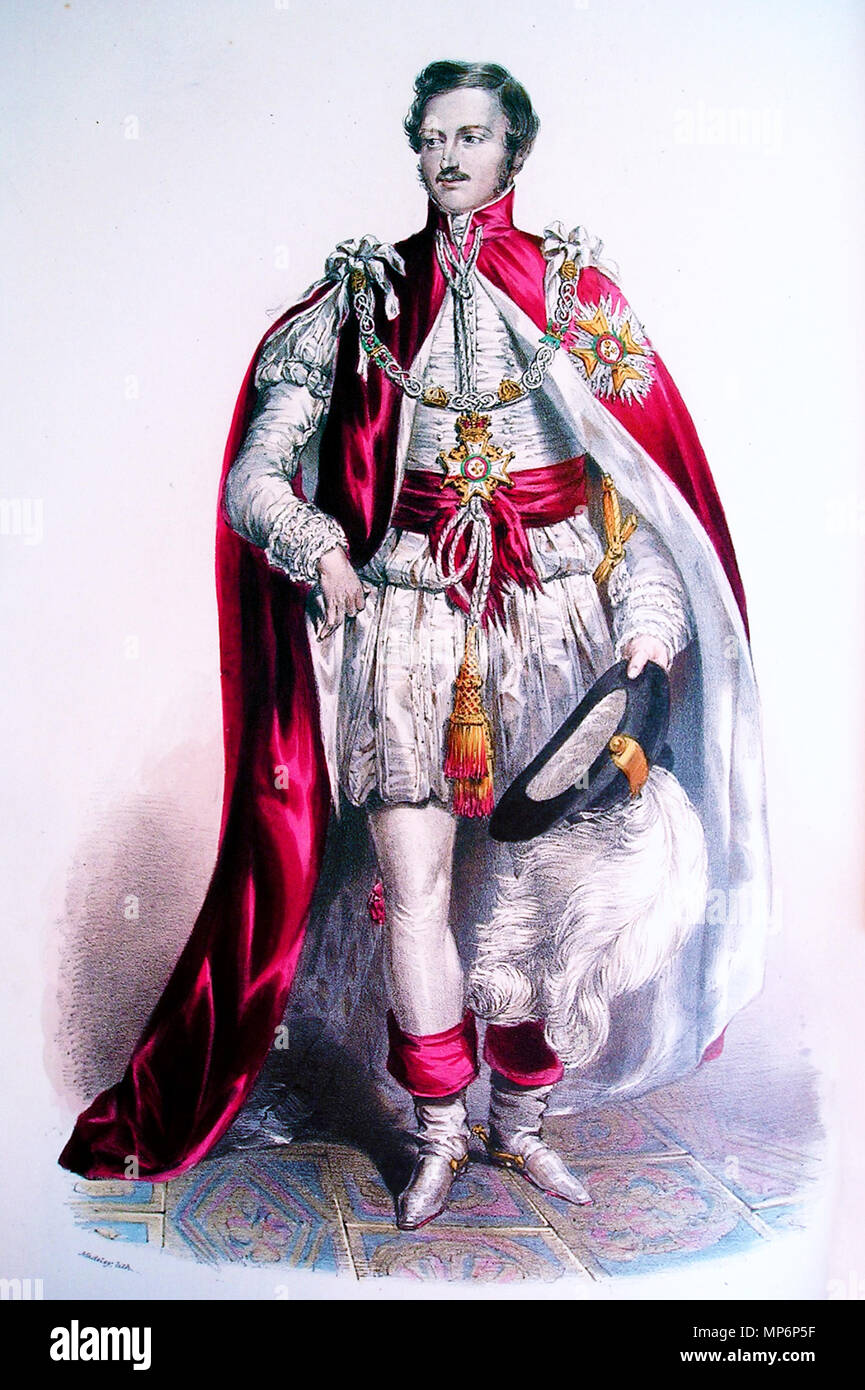 . Prince Albert, il Principe Consorte, indossando le vesti di un Cavaliere di Gran Croce dell'ordine del bagno . Il 9 settembre 2006. George E. Madeley (1798-1858), litografo. Fotografia di utente:Dr pda 771 Cavaliere di Gran Croce dell'ordine del bagno Foto Stock