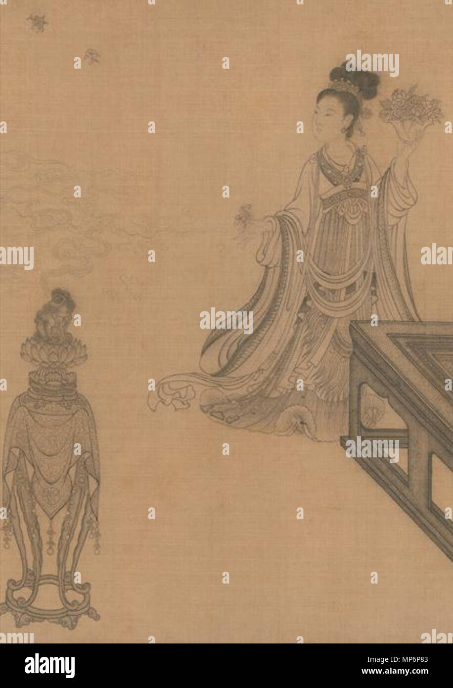 1237 Vimalakirti e la dottrina di Nonduality dettaglio (MI) da Wang Chên-p'êng Foto Stock