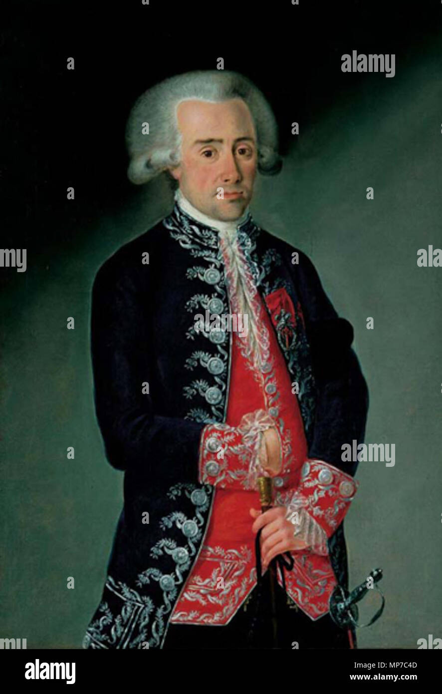 1057 Retrato de Juan de Piña y Ruiz, por Francisco Folch de Cardona (Banco de España) Foto Stock