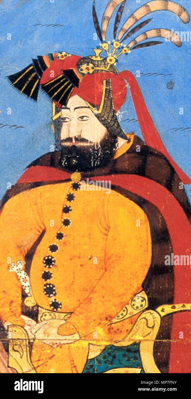 . Il Sultano Murat IV sul suo modo alla campagna di Baghdad, vestito con la corazza di un arabo. Topkapı Sarayı Müzesi, Istanbul (Inv. H 2134, Fol 1r) . tra 1623 e 1640. Ottomano pittura in miniatura 678 IV Murat Foto Stock