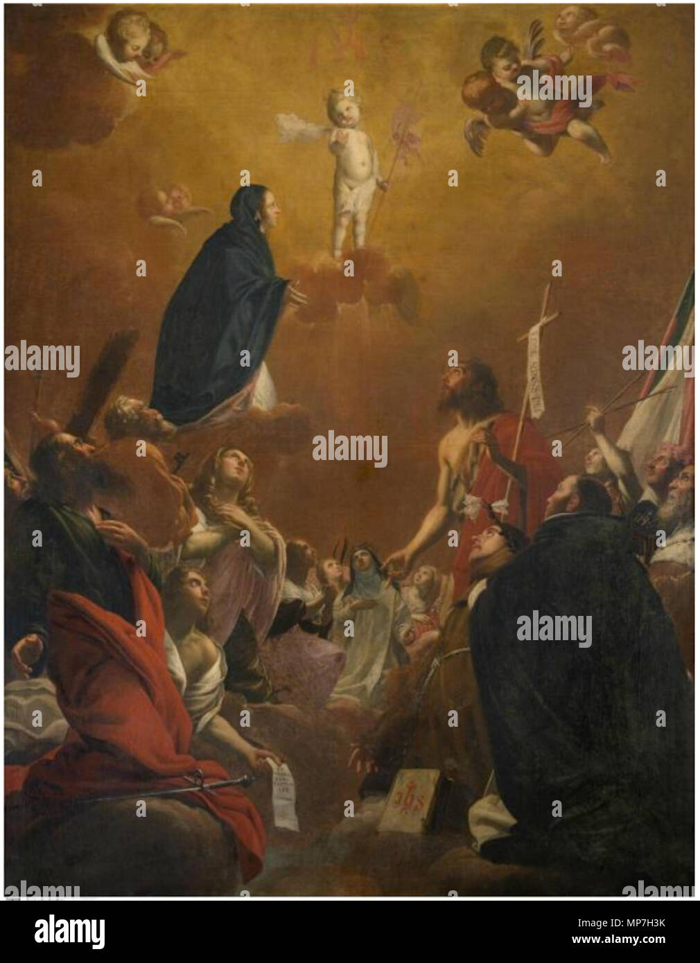 Il Bambino Gesù, la gloria di Dio tra 1621 e 1661. 684 Jacob van Oost (MI) - Il Bambino Gesù, la gloria di Dio Foto Stock