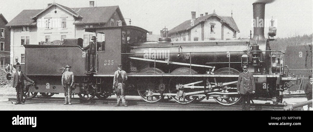 . Deutsch: C 3/3 335 der schweizerischen Nordostbahn, Esslinger Ausführung nach Kesselersatz. prima del 1902. Probabilmente Georg Wilhelm Hecklau (1872-1905) 932 NOB-C-3-3-335 Foto Stock