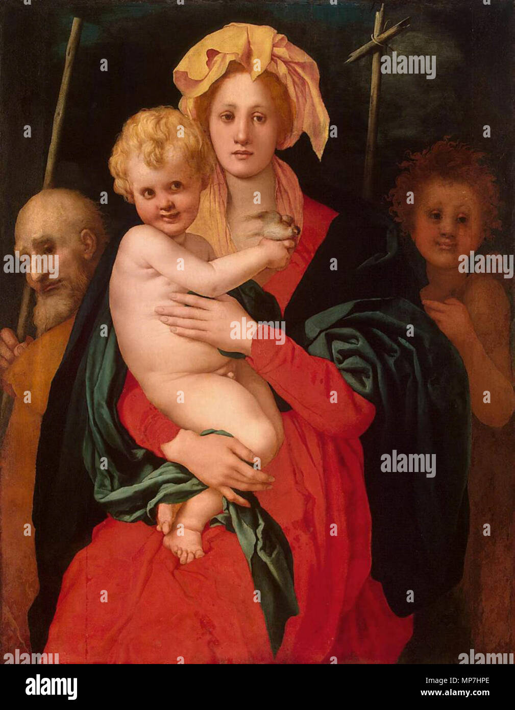 Madonna con Bambino e San Giuseppe e San Giovanni Battista tra il 1521 e il 1527. 686 Jacopo Pontormo - Madonna con Bambino e San Giuseppe e San Giovanni Battista - WGA18093 Foto Stock