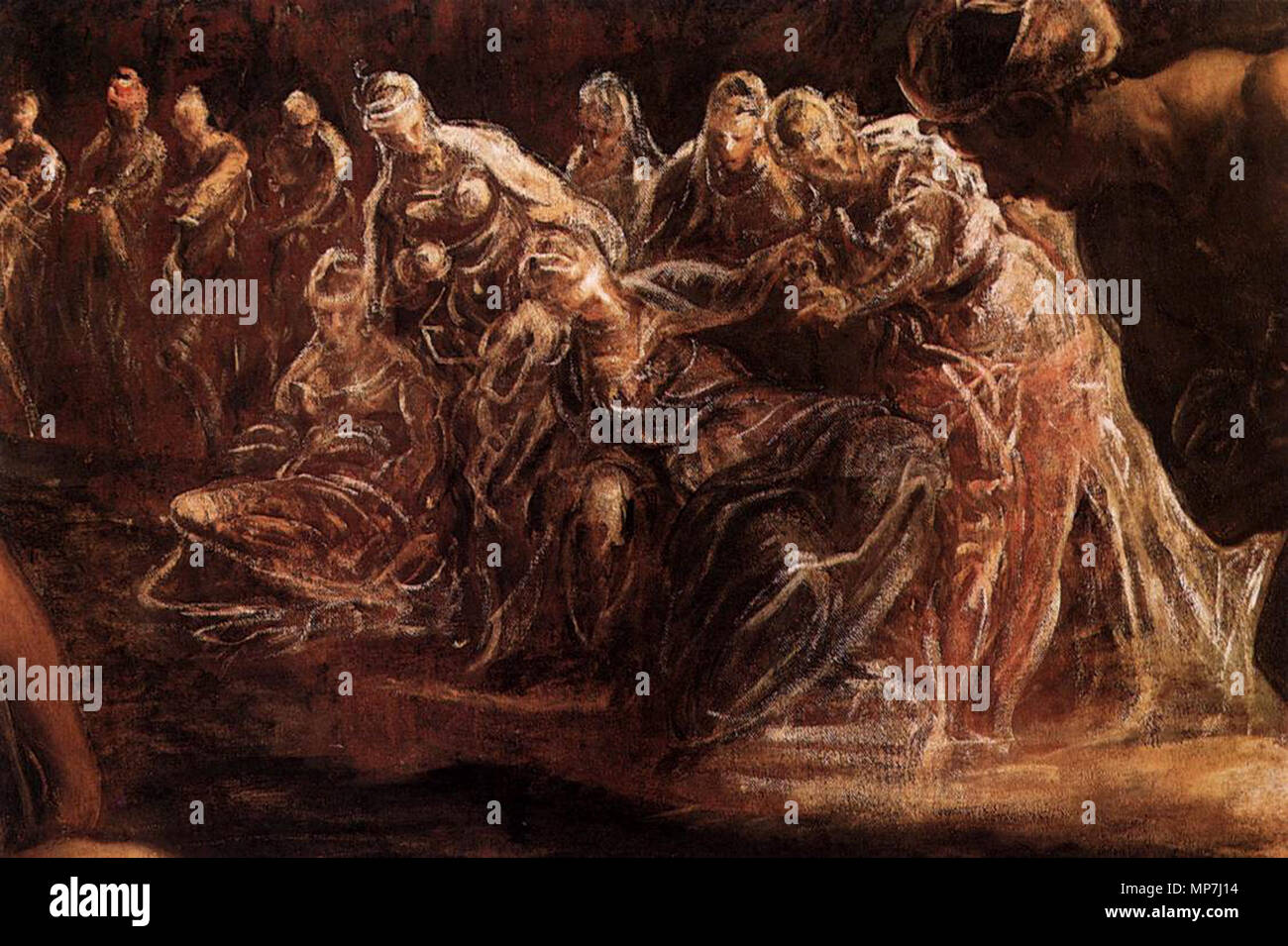 Inglese Il Battesimo Di Cristo Dettagli Tra 1579 E 1581 687 Jacopo Tintoretto Il Battesimo Di Cristo Dettaglio Wga Foto Stock Alamy