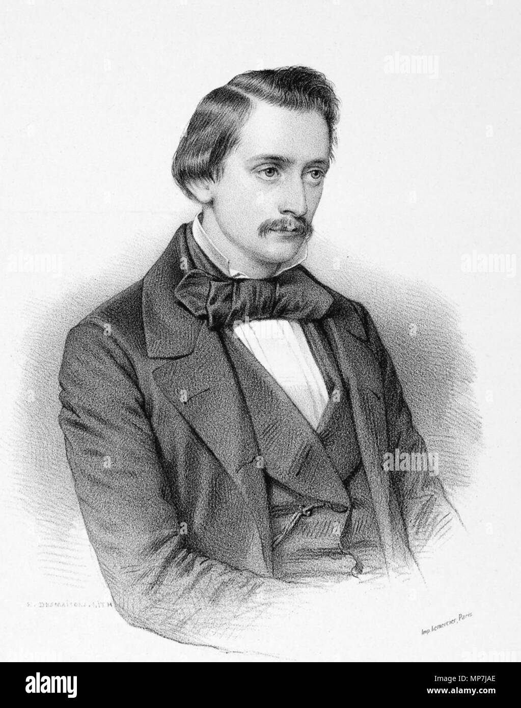 . Inglese: tedesco-nato il pianista e compositore Jacques [o Jacob] Blumenthal (1829-1908). Non registrate. Imprimerie Lemercier, Parigi (publisher). Artista sconosciuto. 689 Jacques Blumenthal Foto Stock