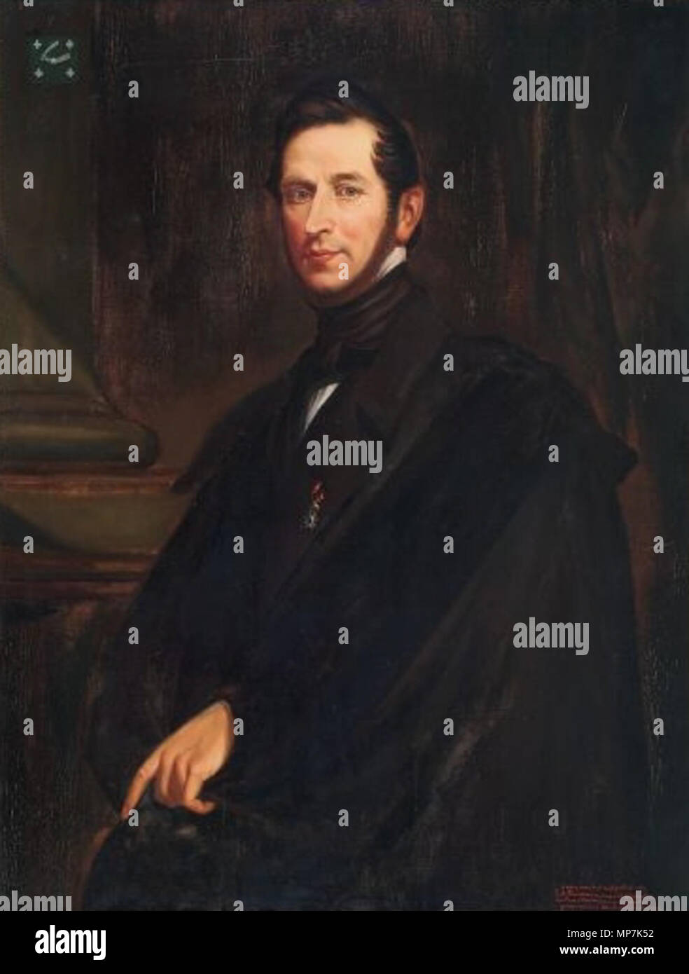 . Inglese: Jan Adam Kruseman. Self-portrait. 1844. Olio su tela, 115 x 89 cm. Frans Halsmuseum, Haarlem. Inv.n. OS I-238 . 1844. 692 JAKruseman1844-FHMHaarlem Foto Stock