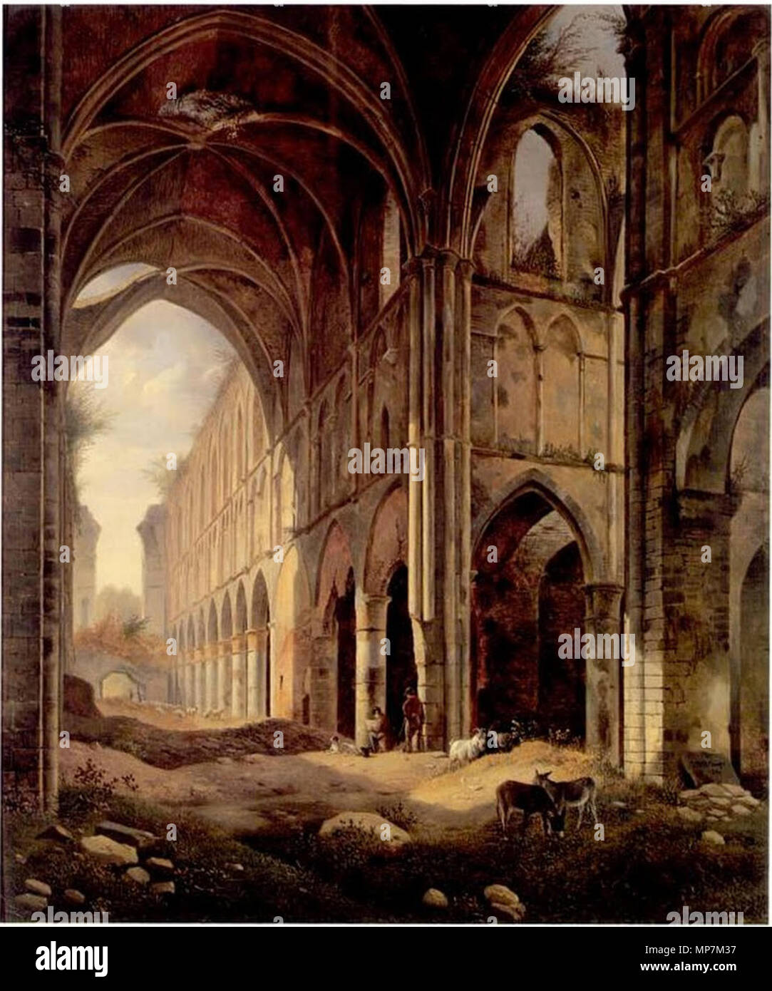 Visualizzare se le rovine dell'abbazia di Villers-la-Ville 1834. 695 Jan Baptiste De Jonghe - Visualizza se le rovine dell'abbazia di Villers-la-Ville Foto Stock