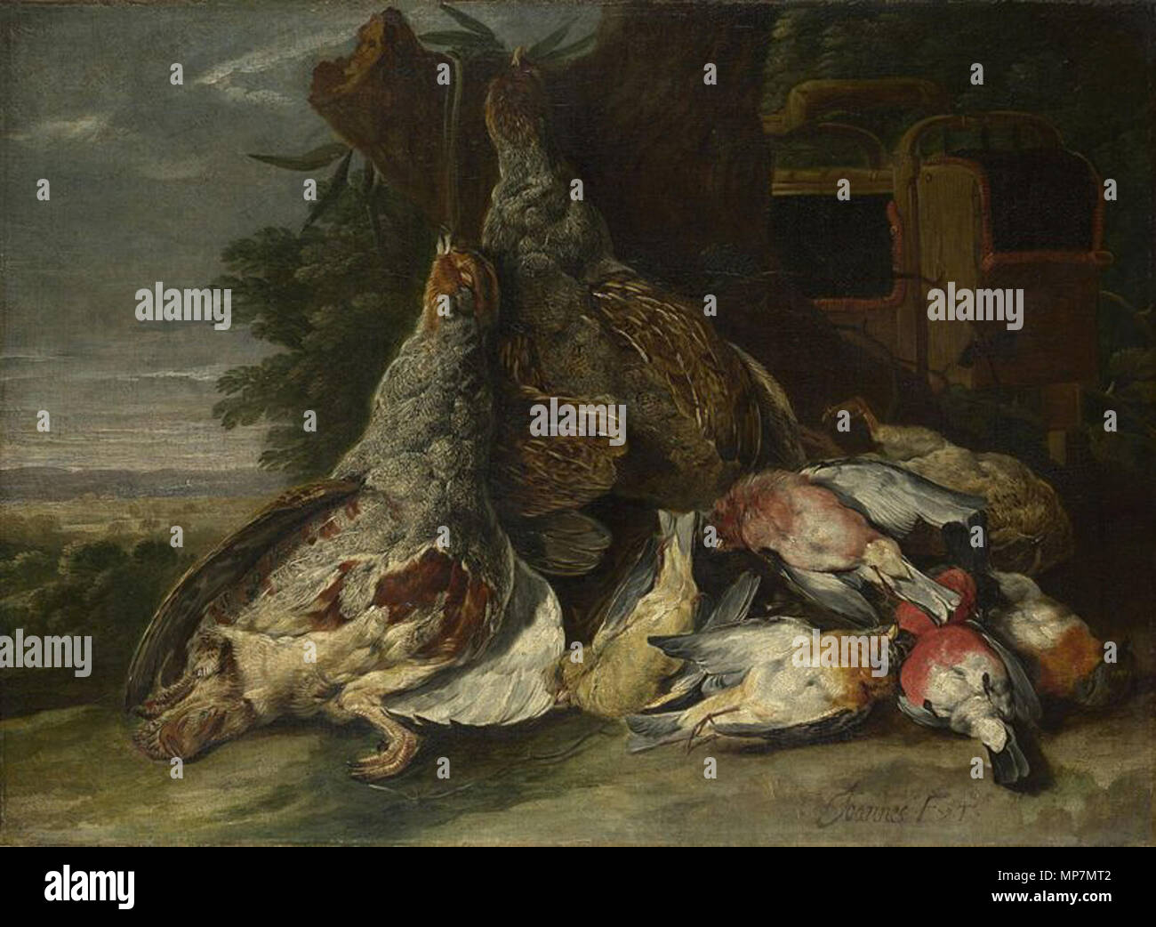 Inglese: uccelli morti in un paesaggio 1640s. 697 Jan Fyt - uccelli morti in un paesaggio Foto Stock Inglese: uccelli morti in un paesaggio 1640s. 697 Jan Fyt - uccelli morti in un paesaggio Foto Stock