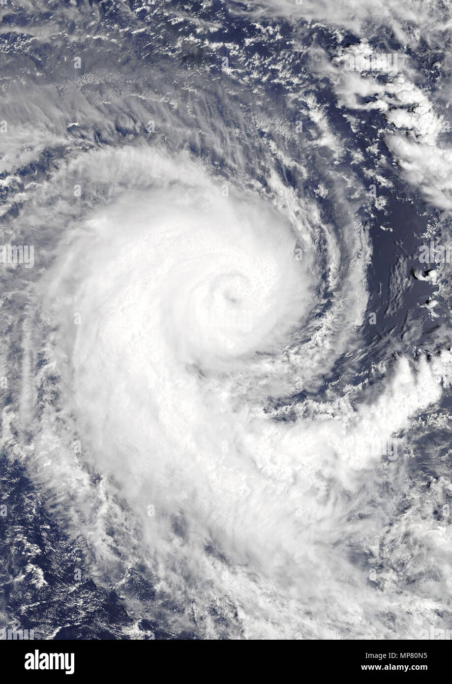 Ciclone tropicale Berguitta oltre Oceano Indiano nel 2018 Foto Stock