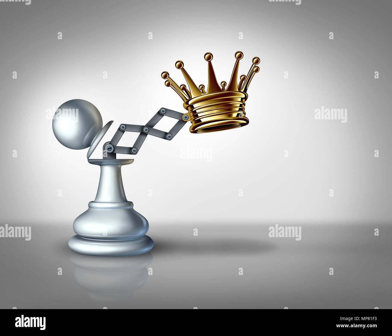 La leadership aziendale e potenza con il concetto di fiducia come una strategia di successo idea come 3D'illustrazione. Foto Stock