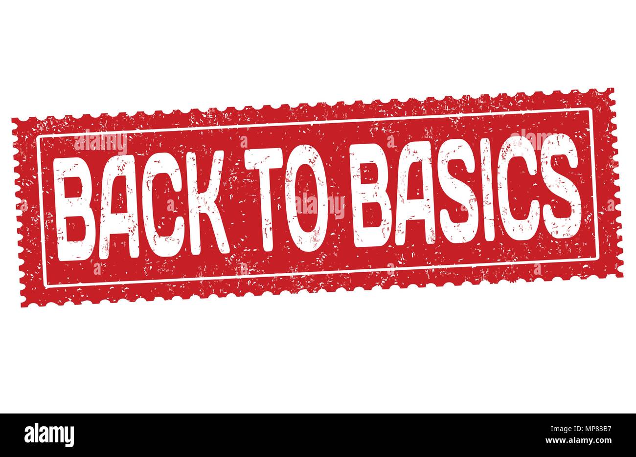 Back to basics grunge timbro di gomma su sfondo bianco, illustrazione vettoriale Illustrazione Vettoriale