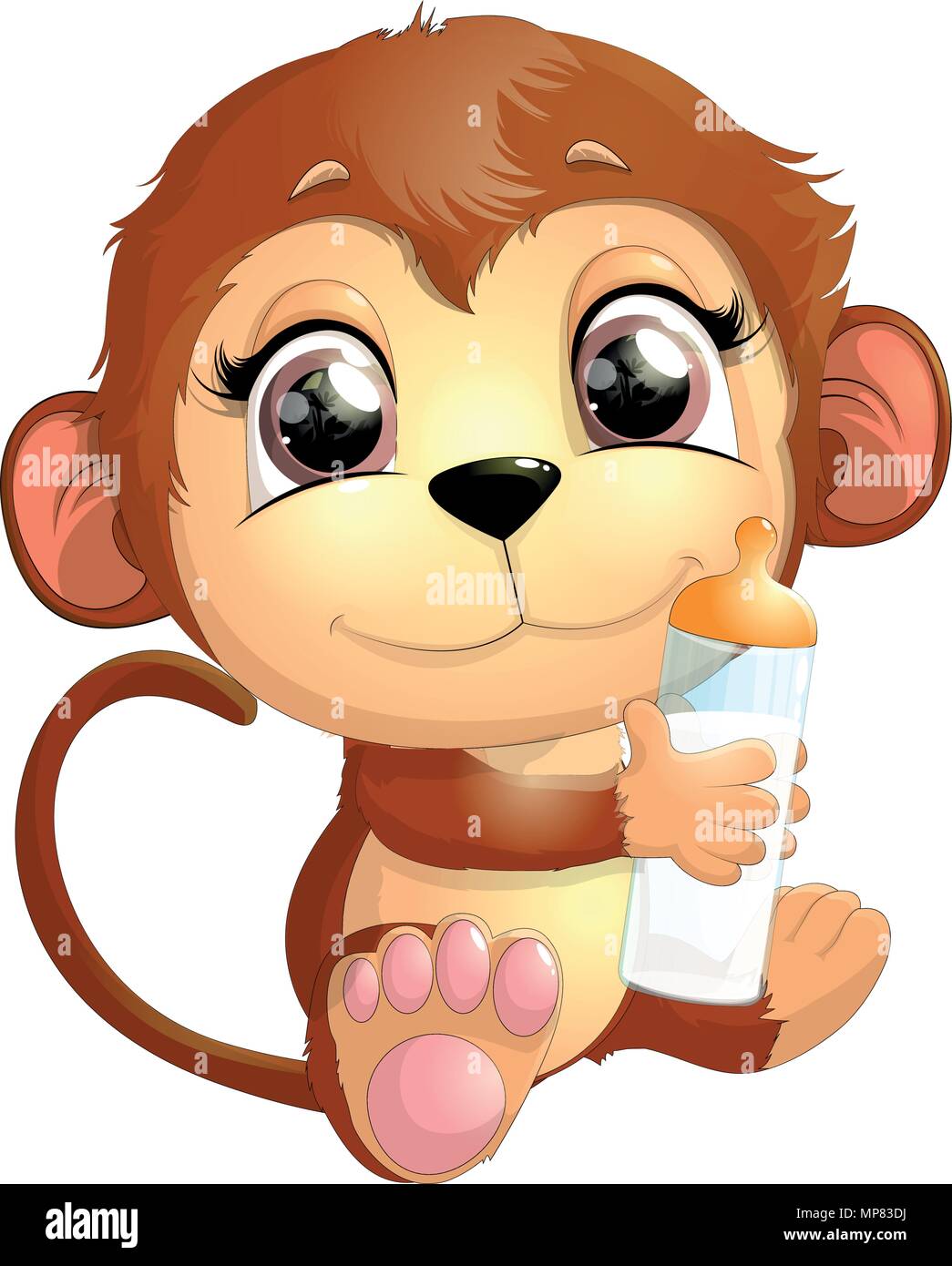 Bella carino monkey Illustrazione Vettoriale