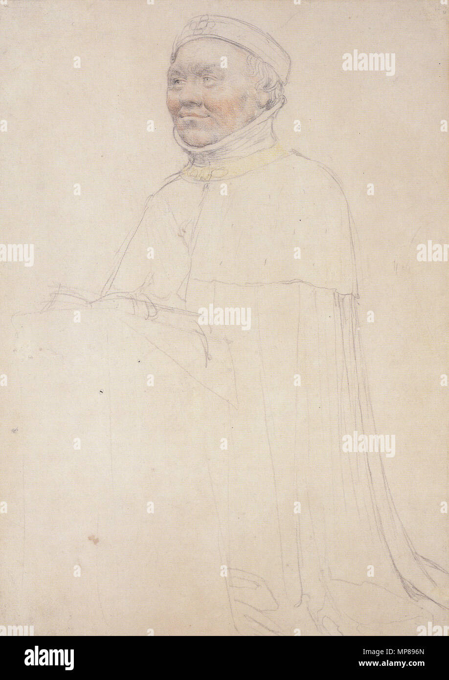 . Inglese: Jean de France, il Duca di Berry, lo studio di una scultura di Jean de Cambrai. Neri e colorati chalk, 39,6 × 27,5 cm, il Kunstmuseum di Basilea. Holbein ha richiamato questa immagine e suo compagno di pezzo, Jeanne de Boulogne, Duchessa di Berry, durante una visita in Francia nel 1523/24, dove egli era probabilmente in cerca di lavoro con Francesco I di Francia. Le due sculture disegnate da Holbein erano a grandezza effigi di pietra calcarea di Jean Duca di Berry (1340-1416), e la sua seconda moglie Jeanne de Boulogne (1396-1422). A quel tempo, le sculture erano nella cappella del palazzo ducale di Bourges; essi sono ora in Bourges Cath Foto Stock