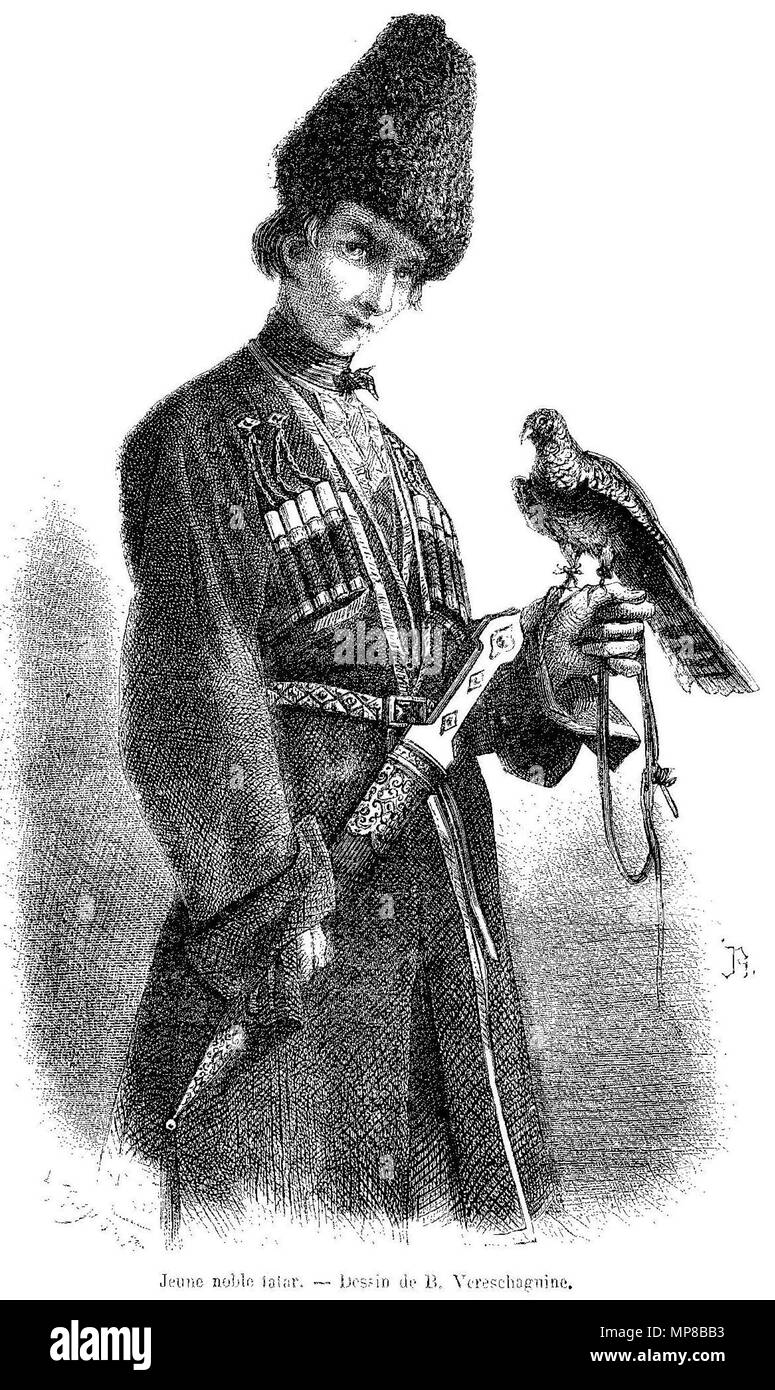. Français : Jeune nobile tatar. Dessin de B. Vereschaguine. 1869. Vasily Vereshchagin (1842-1904) nomi alternativi Russo: Василий Васильевич Верещагин Descrizione pittore russo e scrittore Data di nascita e morte 26 Ottobre 1842 13 aprile 1904 Luogo di nascita e morte Cherepovets Port Arthur, oggi quartiere Lüshunkou sede di lavoro Mosca, San Pietroburgo, Parigi, Monaco di Baviera competente controllo : Q127017 VIAF: 47032253 ISNI: 0000 0000 9289 9965 per ULAN: 500002450 LCCN: N83148933 NLA: 35426901 WorldCat 718 Jeune nobile tatar. B. Vereschaguine. Le Tour du monde (Parigi. 1860-1914) Foto Stock