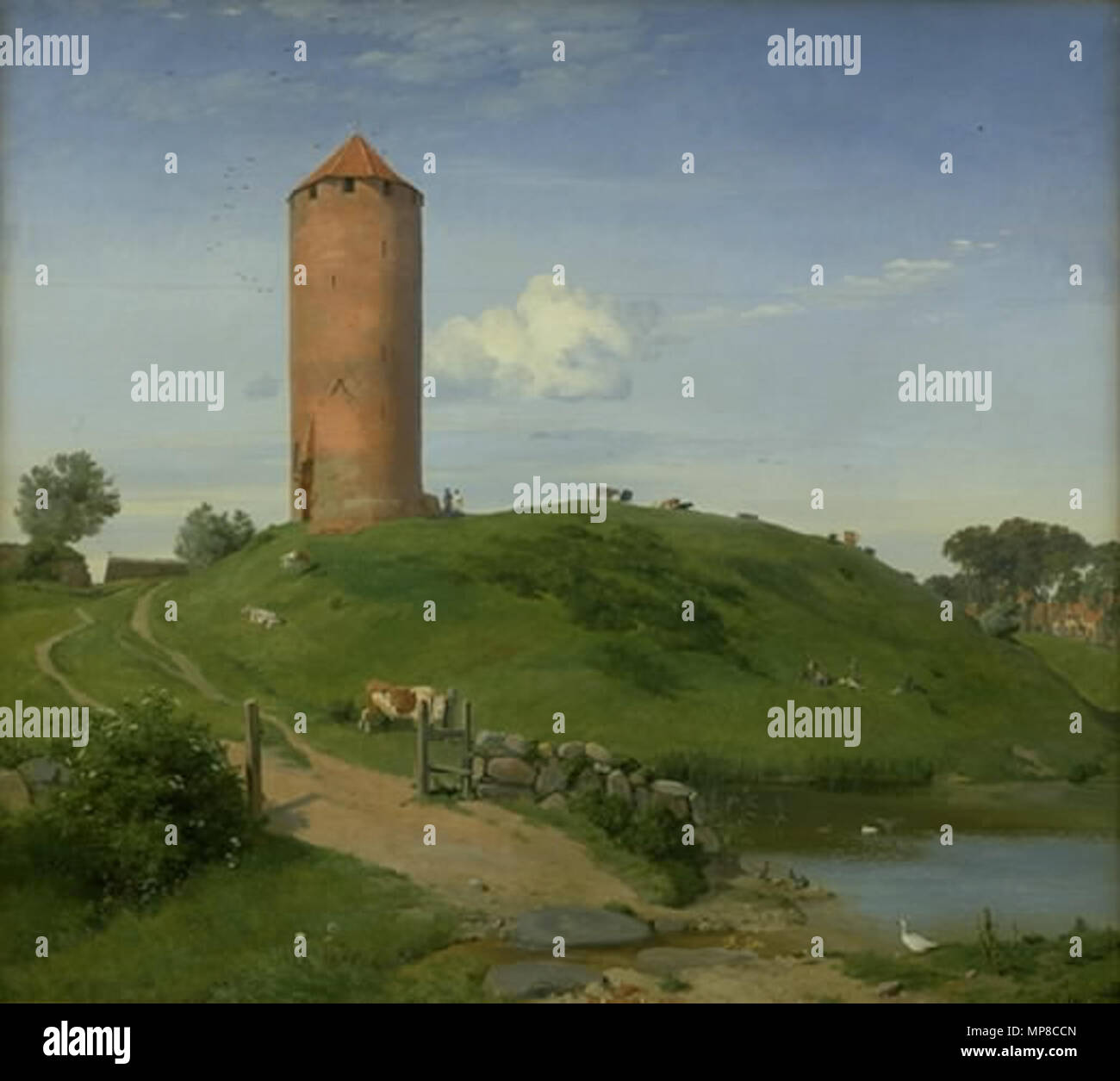 Ektachrome KM6731 723 Johan Thomas Lundbye - Gåsetårnet ho Vordingborg Foto Stock