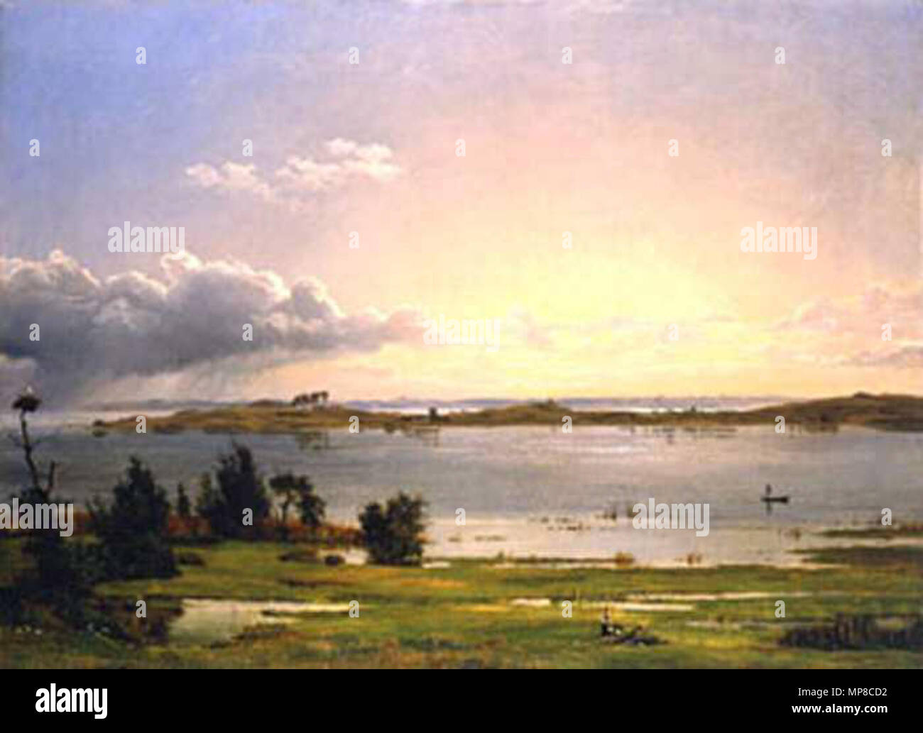 723 Johan Thomas Lundbye - Paesaggio a Arresø -Lago arre- Foto Stock