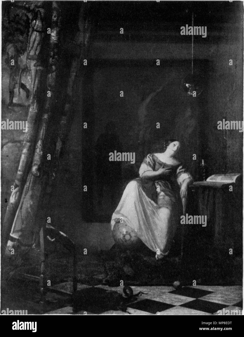 Allegoria della fede cattolica. circa 1670. 730 Johannes Vermeer 026 in bianco e nero 01 Foto Stock