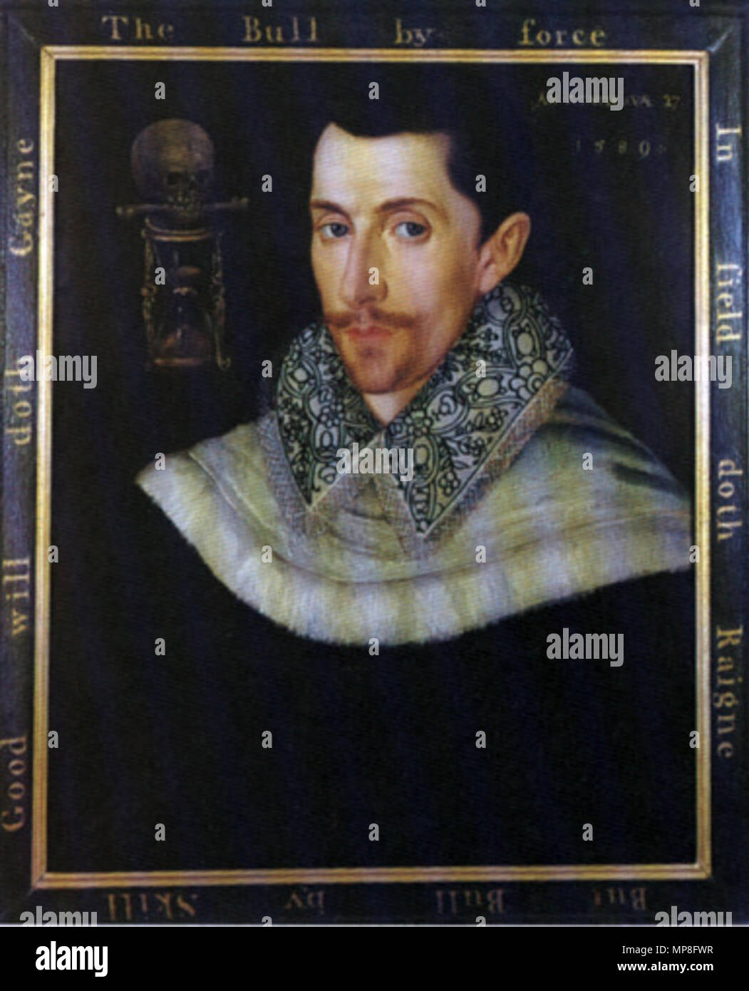 . John Bull (1562 - 1628). Il testo in alto a destra si legge: ANo ATATIS SVAE 27 1589. 1589. Sconosciuto 735 Johnbullcomposer Foto Stock