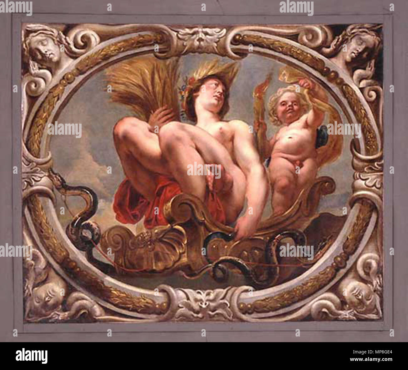 . Français : Les Signes du Zodiaque, Vierge . circa 1640. Jacob Jordaens 738 Jordaens - Virgo Foto Stock