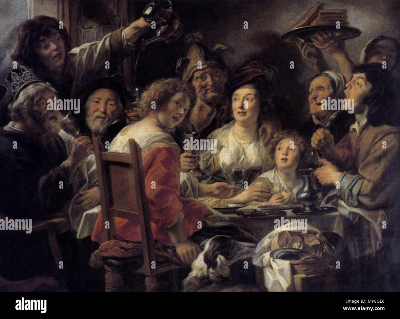 Inglese: Il Re Beve tra 1638 e 1640. 738 Jordaens re bevande 1638-40 Foto Stock