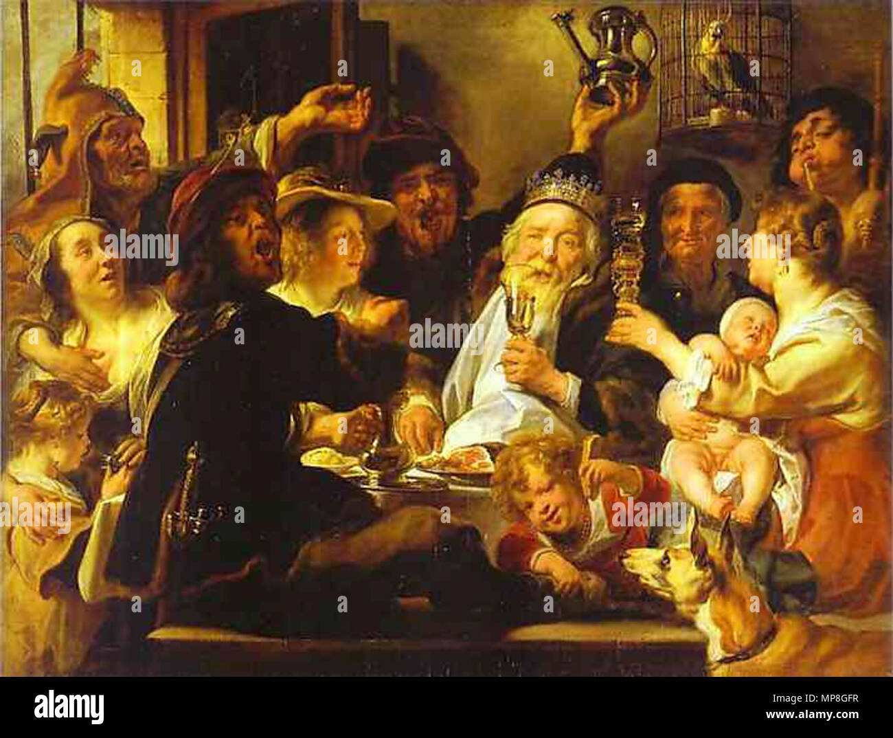 Bean Re. Polski: Król pije . 1638. 738 Jordaens16 Foto Stock