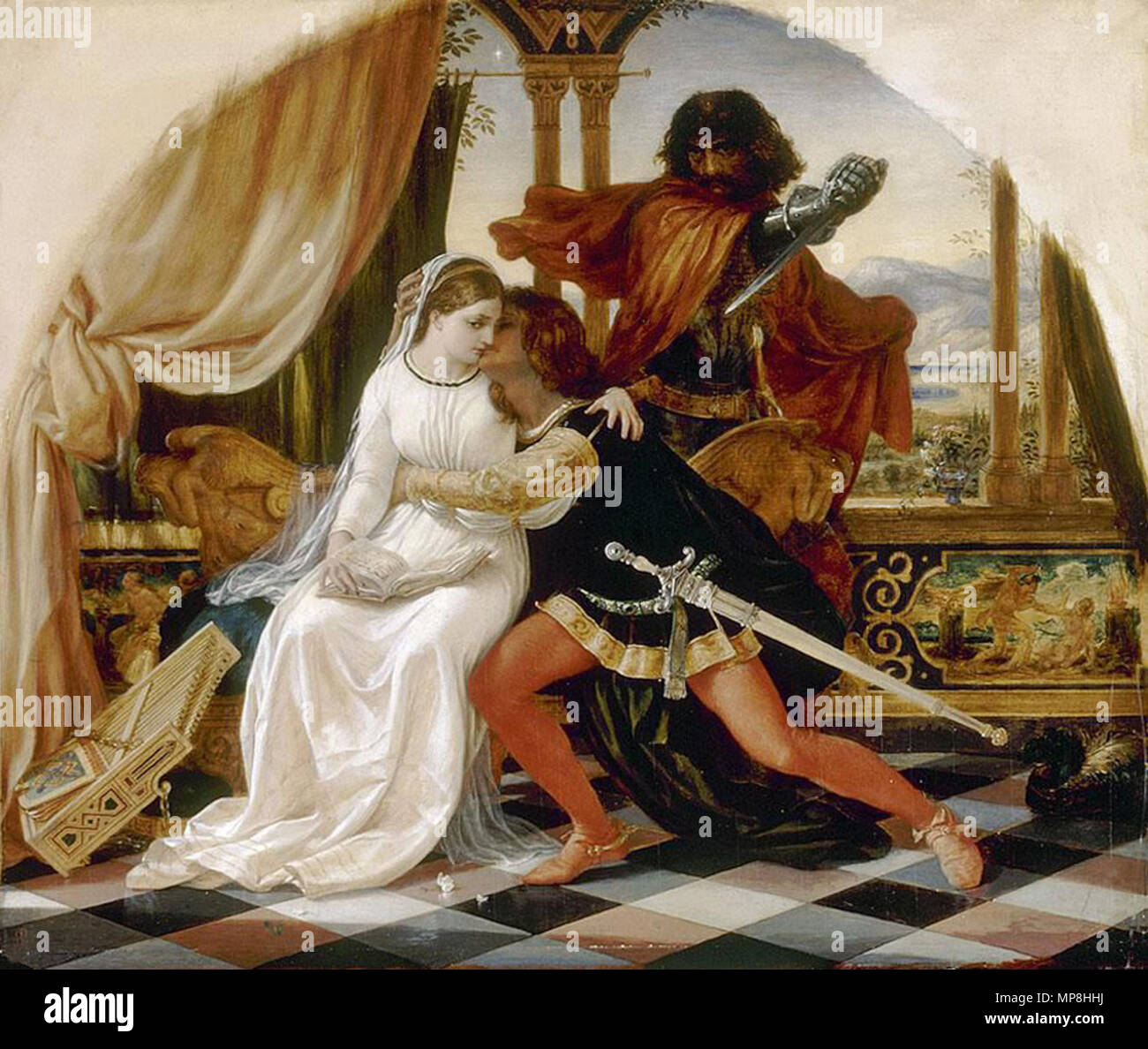 Inglese: l'assassinio di Paolo e Francesca. prima del 1901. Joseph