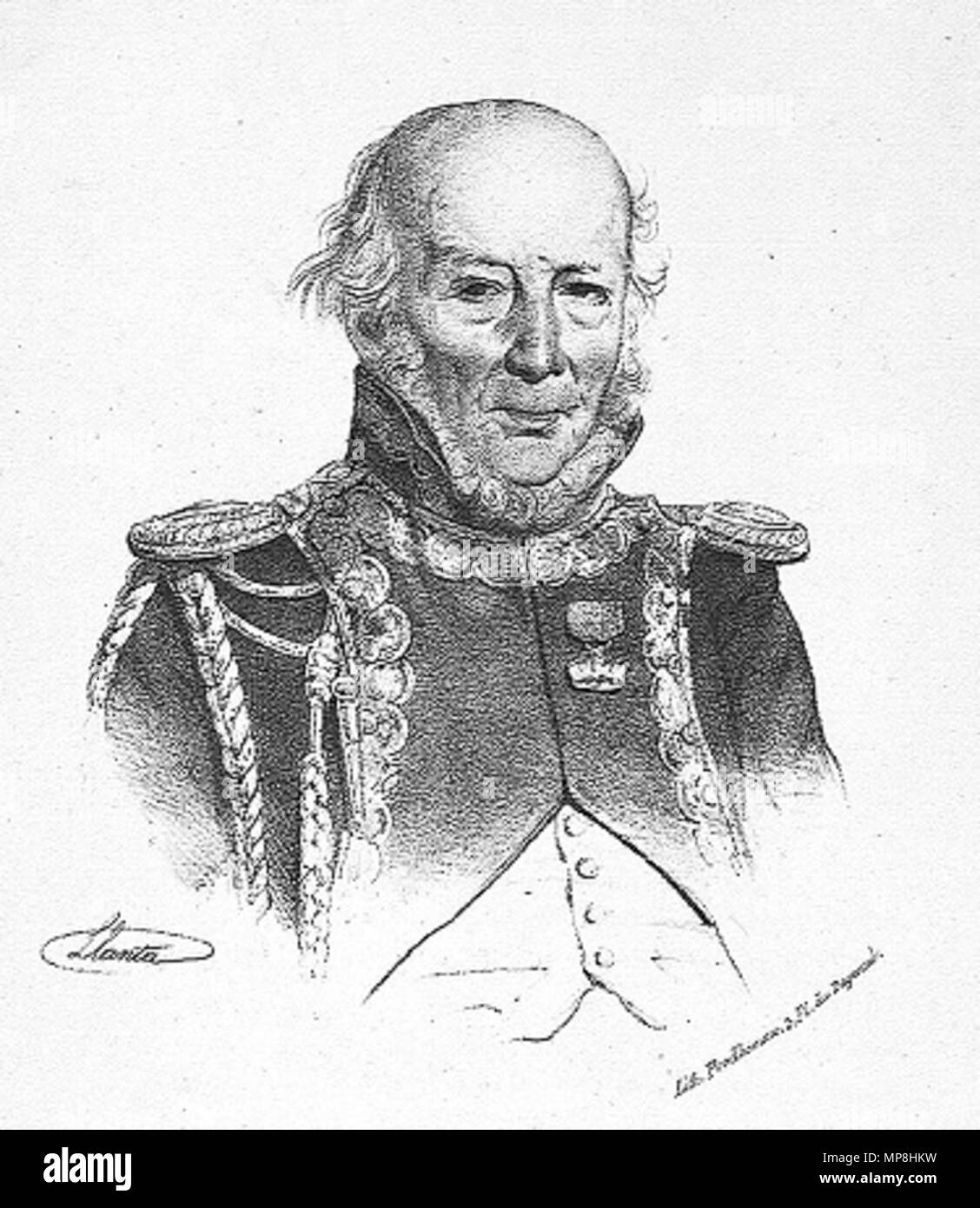 . Italiano: Joseph Souberbielle (1754-1846), giurato del tribunale rivoluzionario, medico di Robespierre . circa 1830. 742 Giuseppe Soubervielle 1 Foto Stock