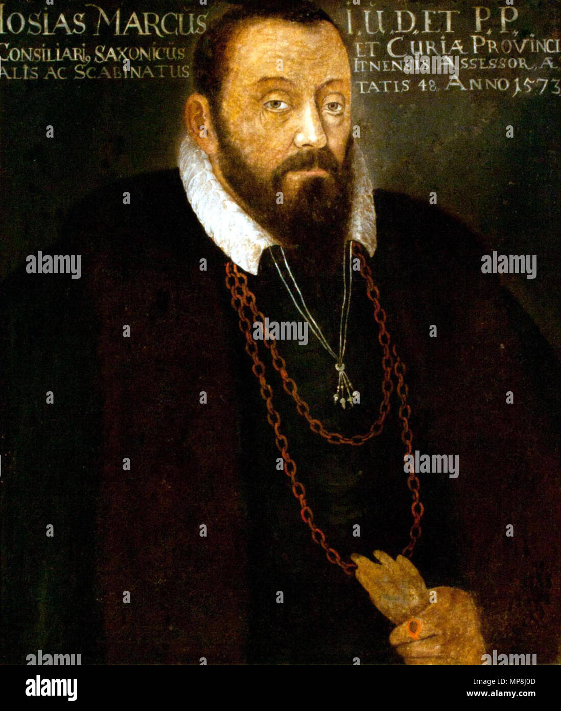 . Inglese: Josias Marcus (1524-1599) tedesco studioso legali Deutsch: Josias Marcus (1524-1599) deutscher Rechtswissenschaftler . 1573. Sconosciuto 744 Josias-Marcus Foto Stock